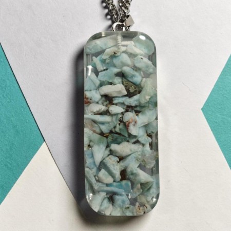 pendentif orgonite larimar arbre de vie